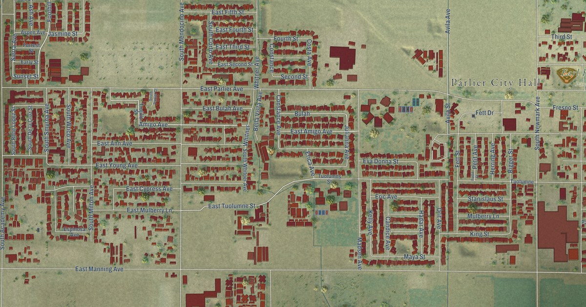 Map of Parlier, California in 2026