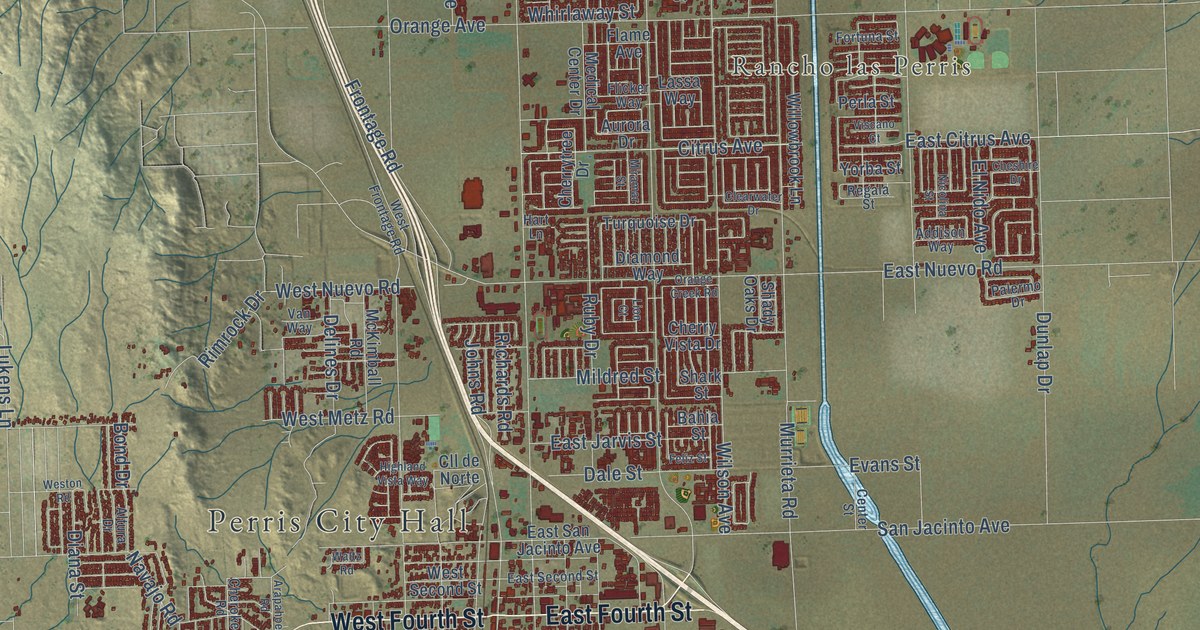 Map of Perris, California in 2026
