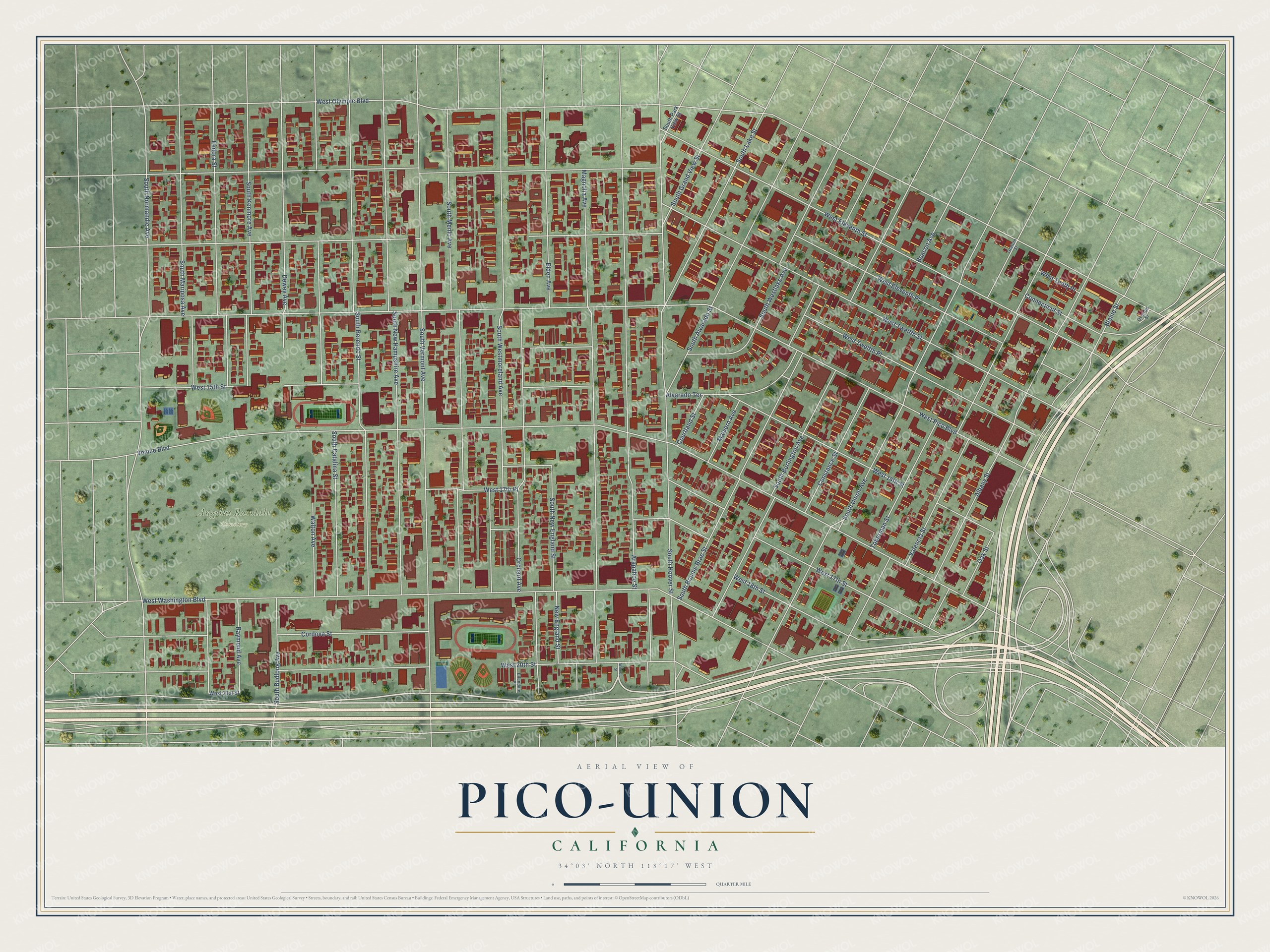 Watermarked full-map preview of Pico-Union, California