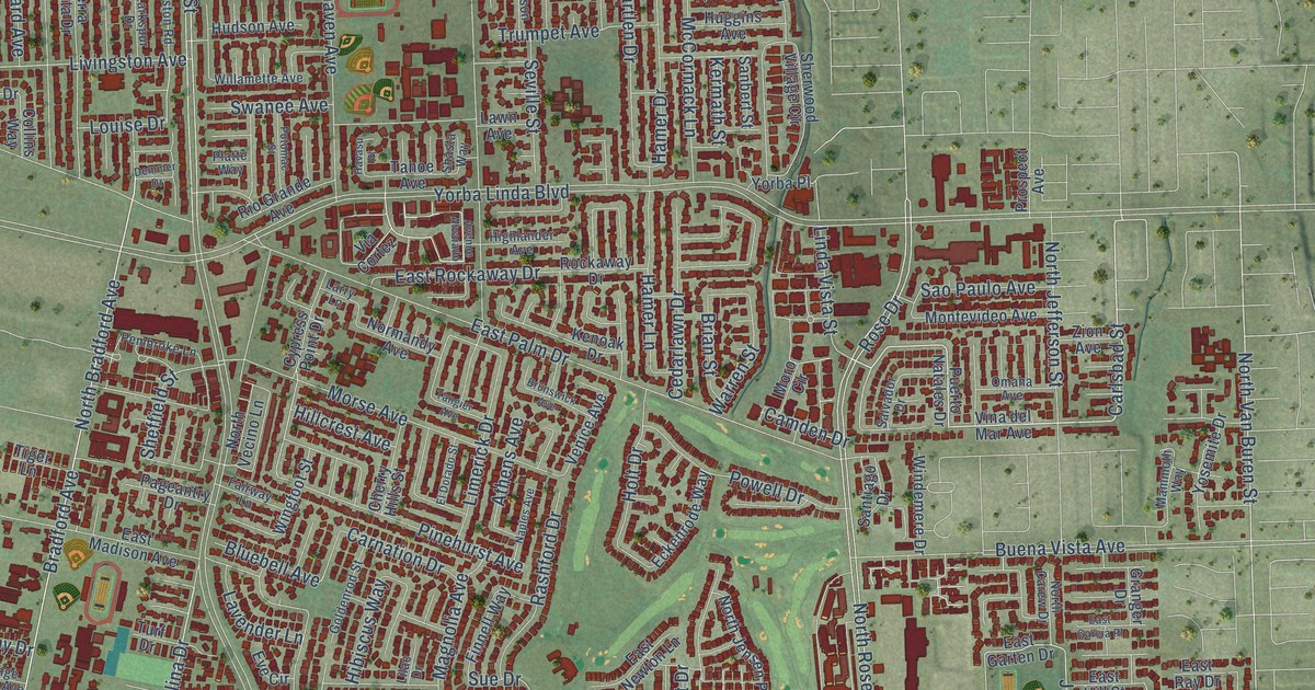Map of Placentia, California in 2026