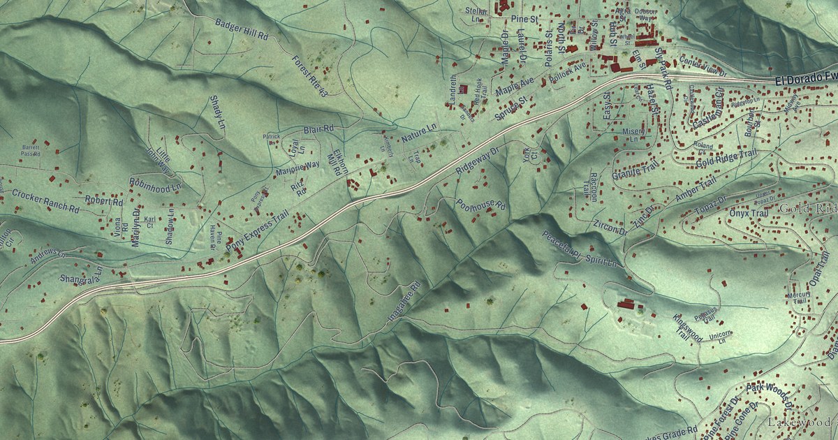 Map of Pollock Pines, California in 2026
