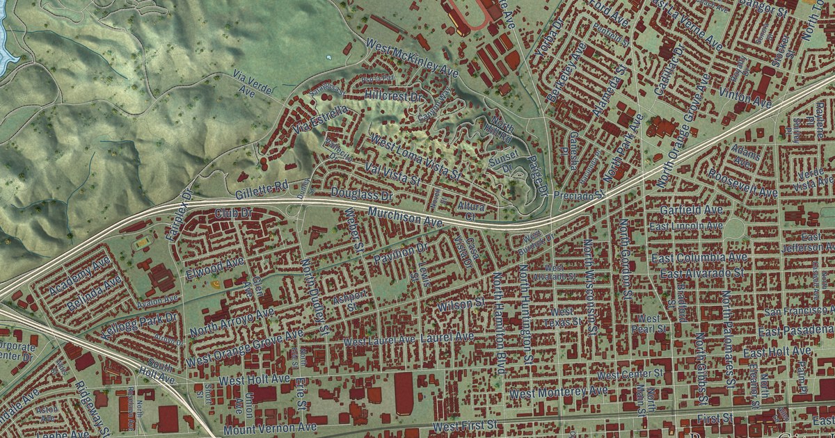 Map of Pomona, California in 2026