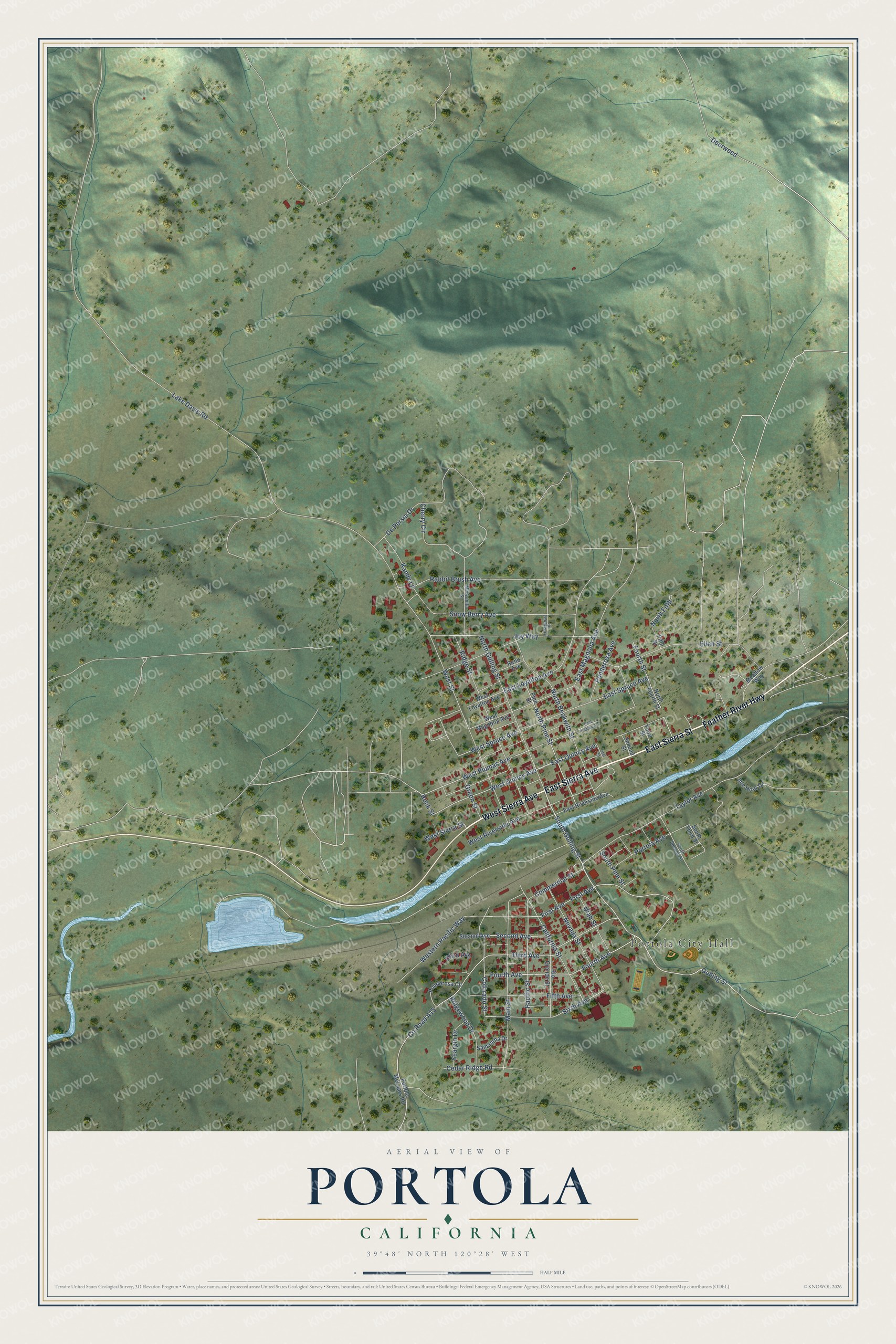 Watermarked full-map preview of Portola, California
