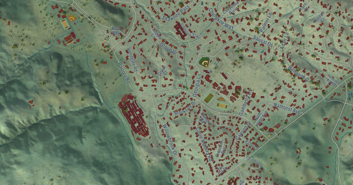 Map of Portola Valley, California in 2026