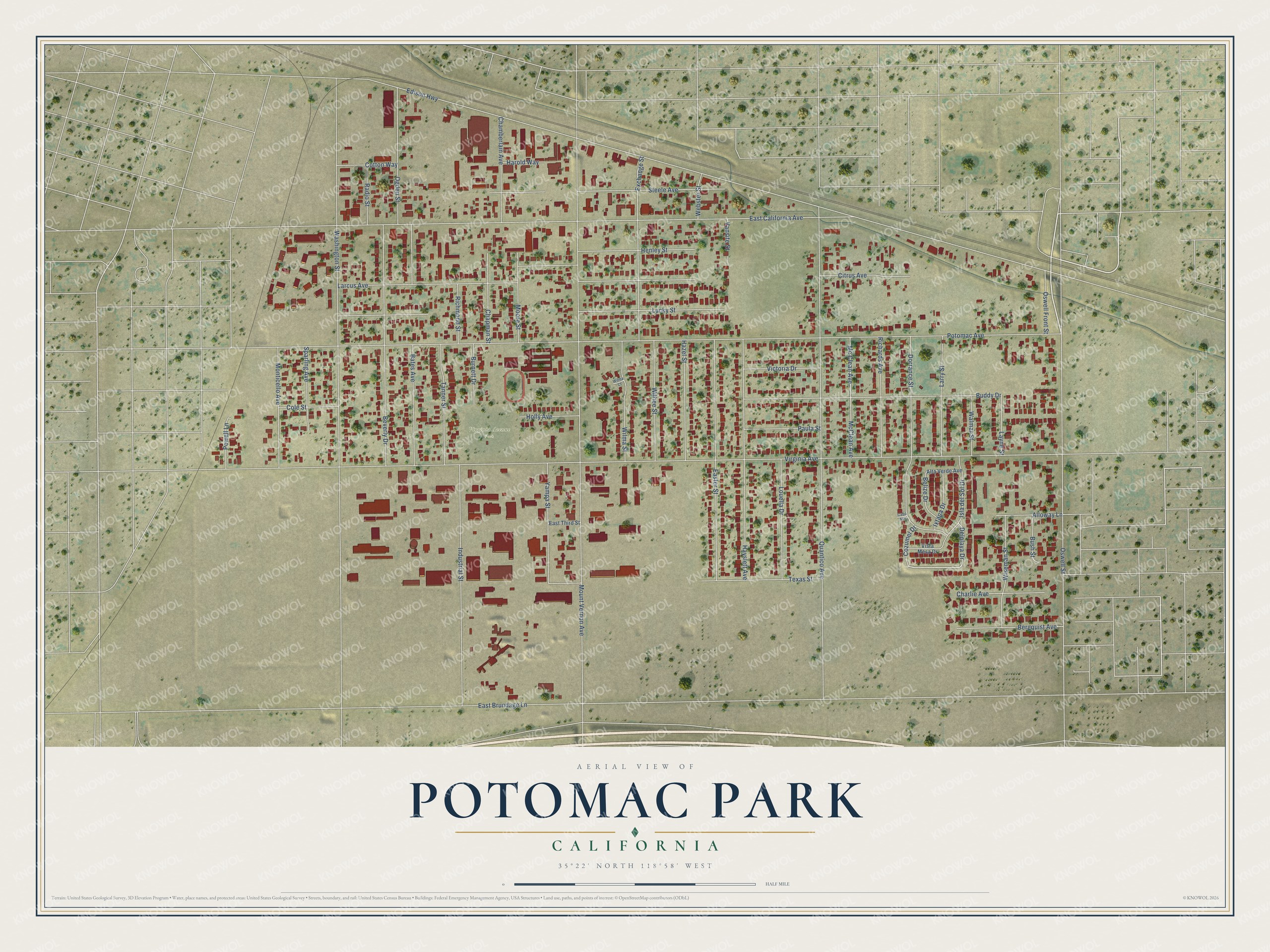 Watermarked full-map preview of Potomac Park, California