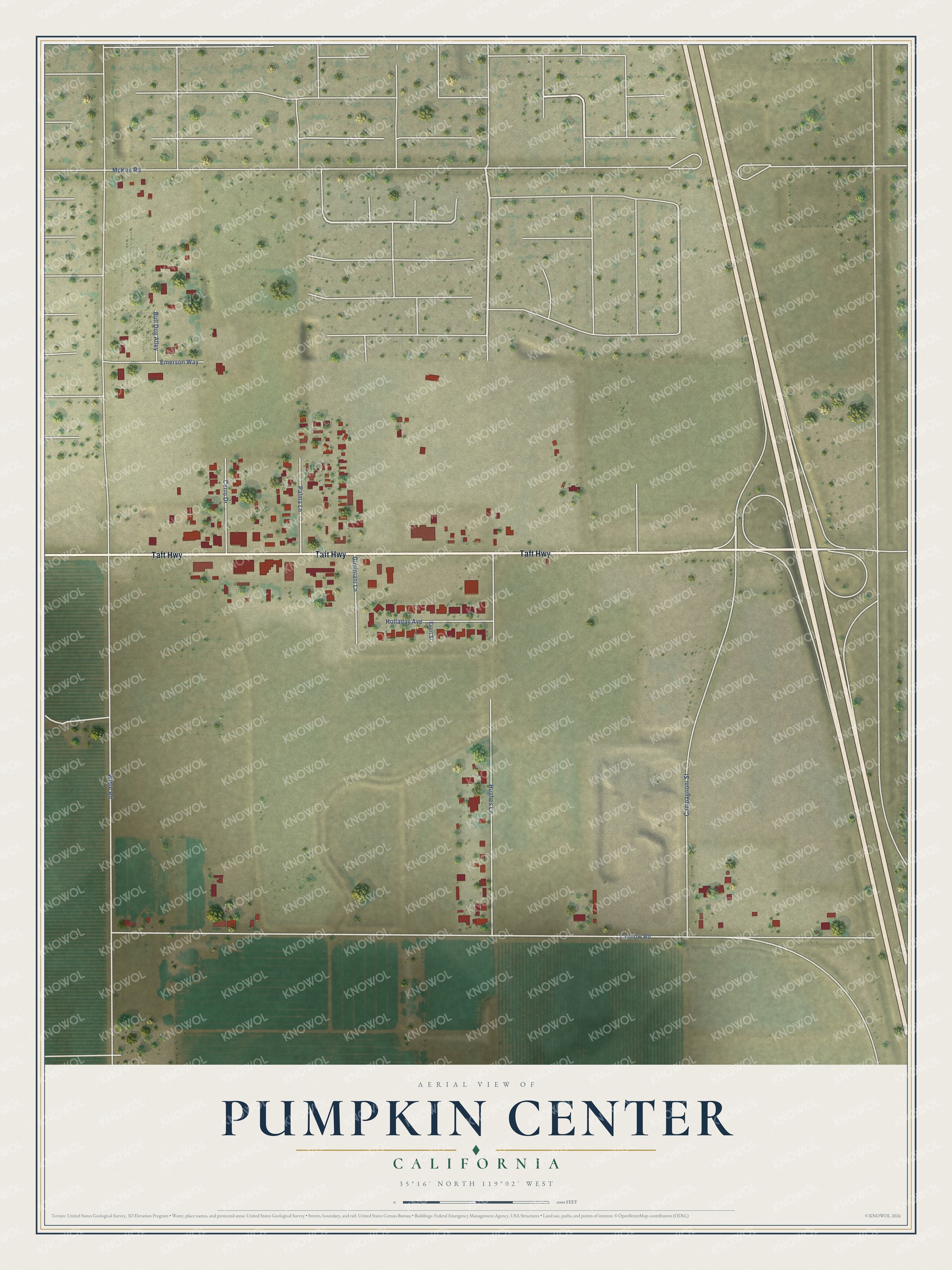 Watermarked full-map preview of Pumpkin Center, California