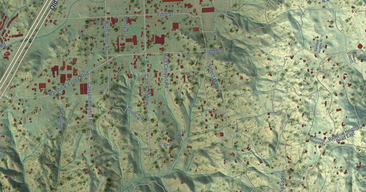 Map of Rainbow, California in 2026