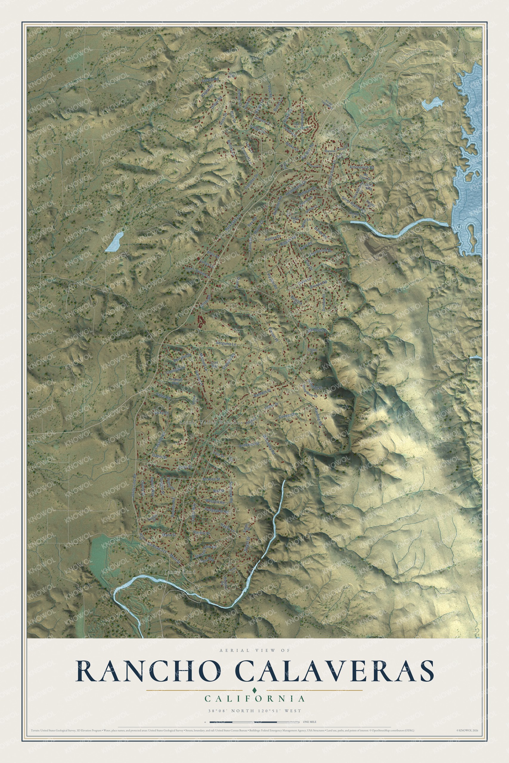 Watermarked full-map preview of Rancho Calaveras, California