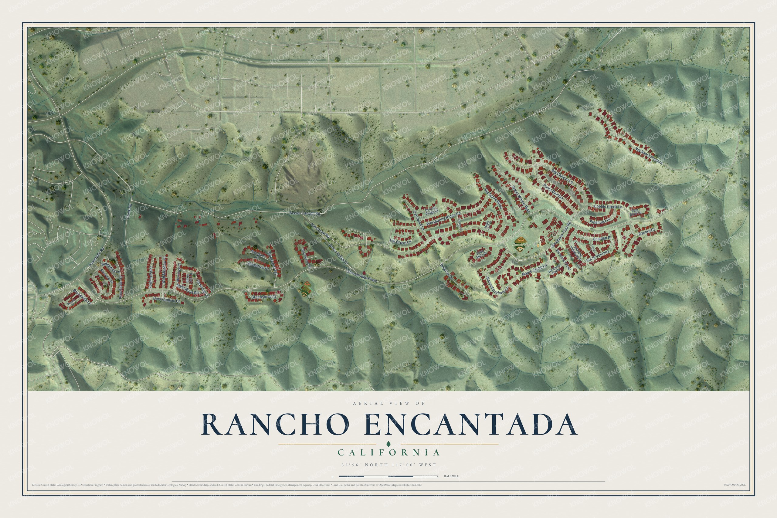 Watermarked full-map preview of Rancho Encantada, California