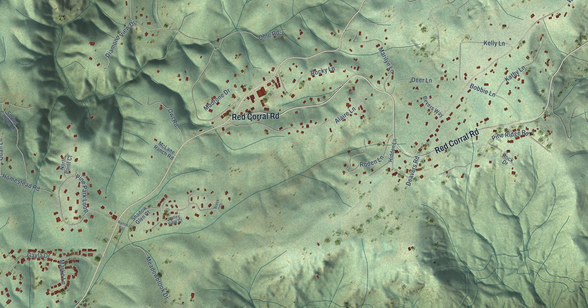 Map of Red Corral, California in 2026