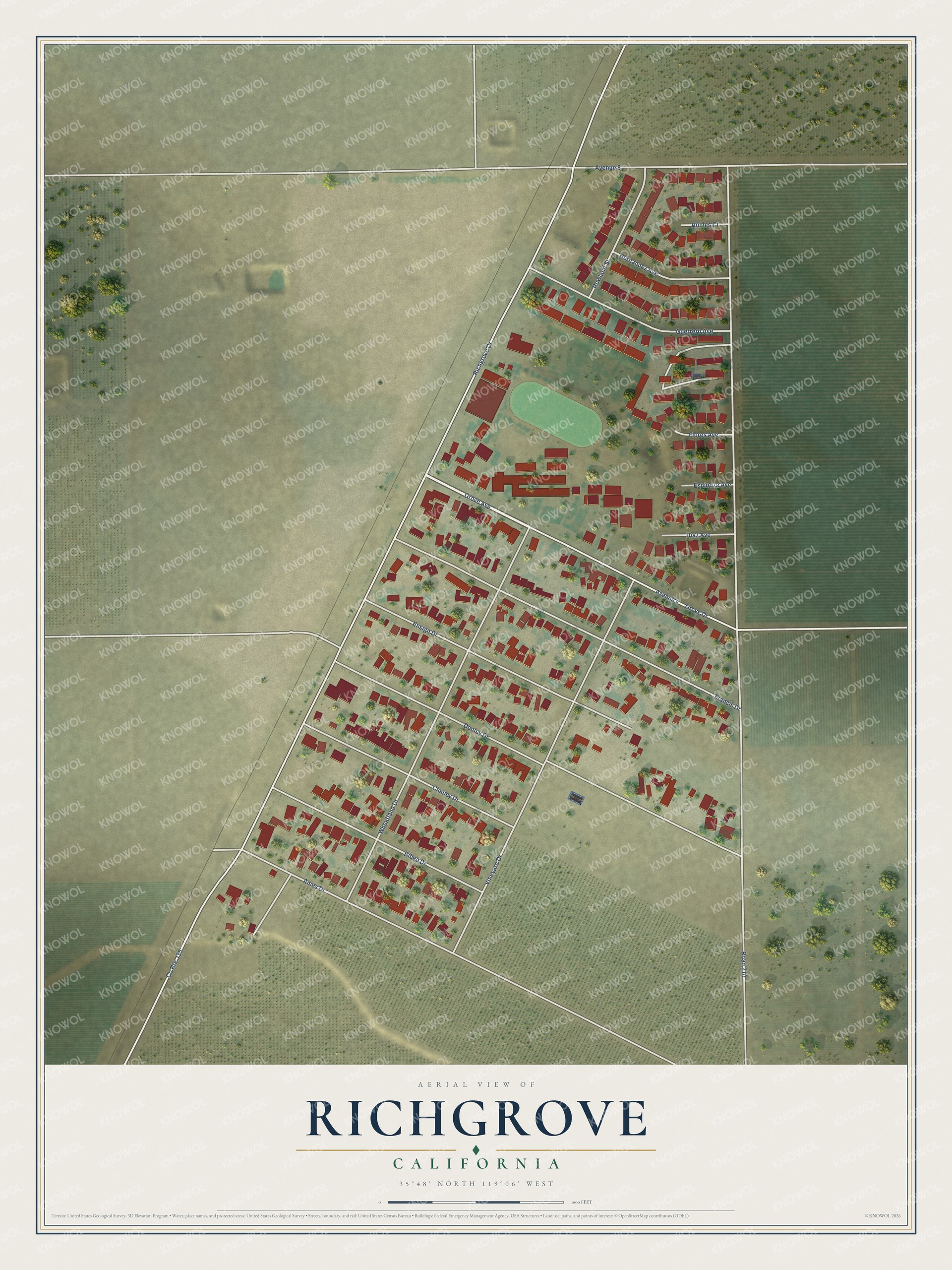 Watermarked full-map preview of Richgrove, California