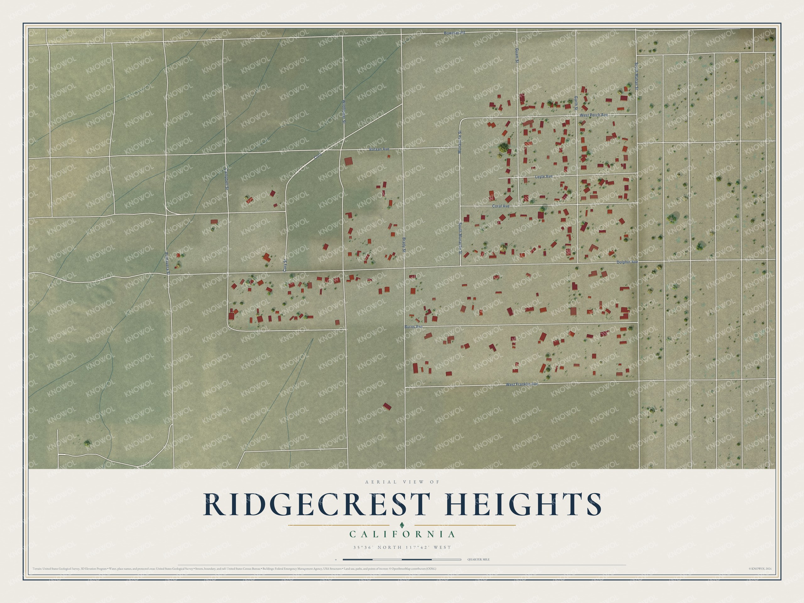 Watermarked full-map preview of Ridgecrest Heights, California
