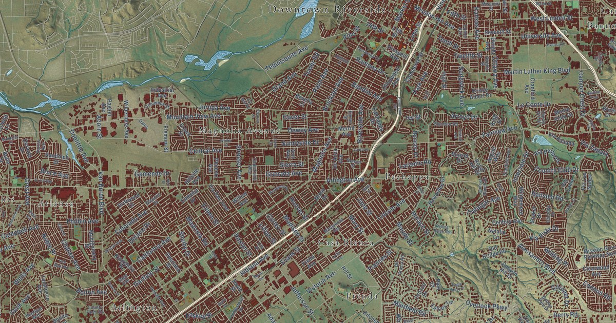 Map of Riverside, California in 2026