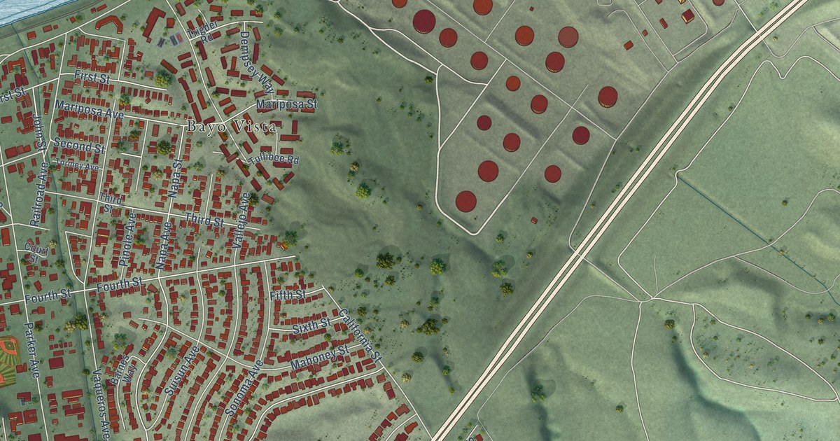 Map of Rodeo, California in 2026