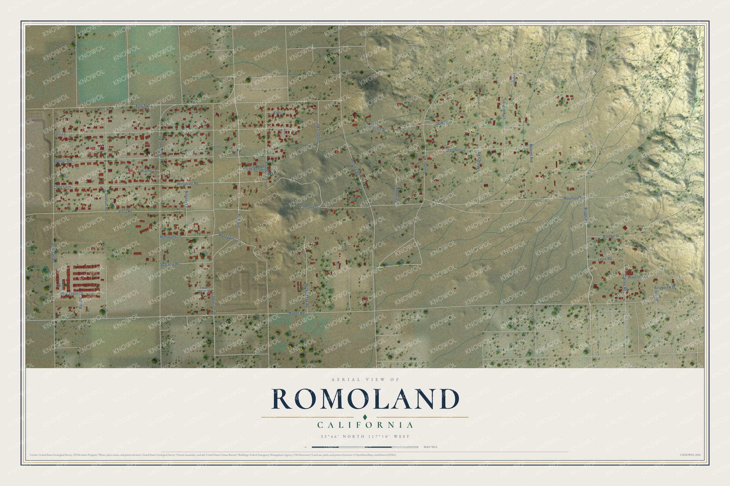 Watermarked full-map preview of Romoland, California