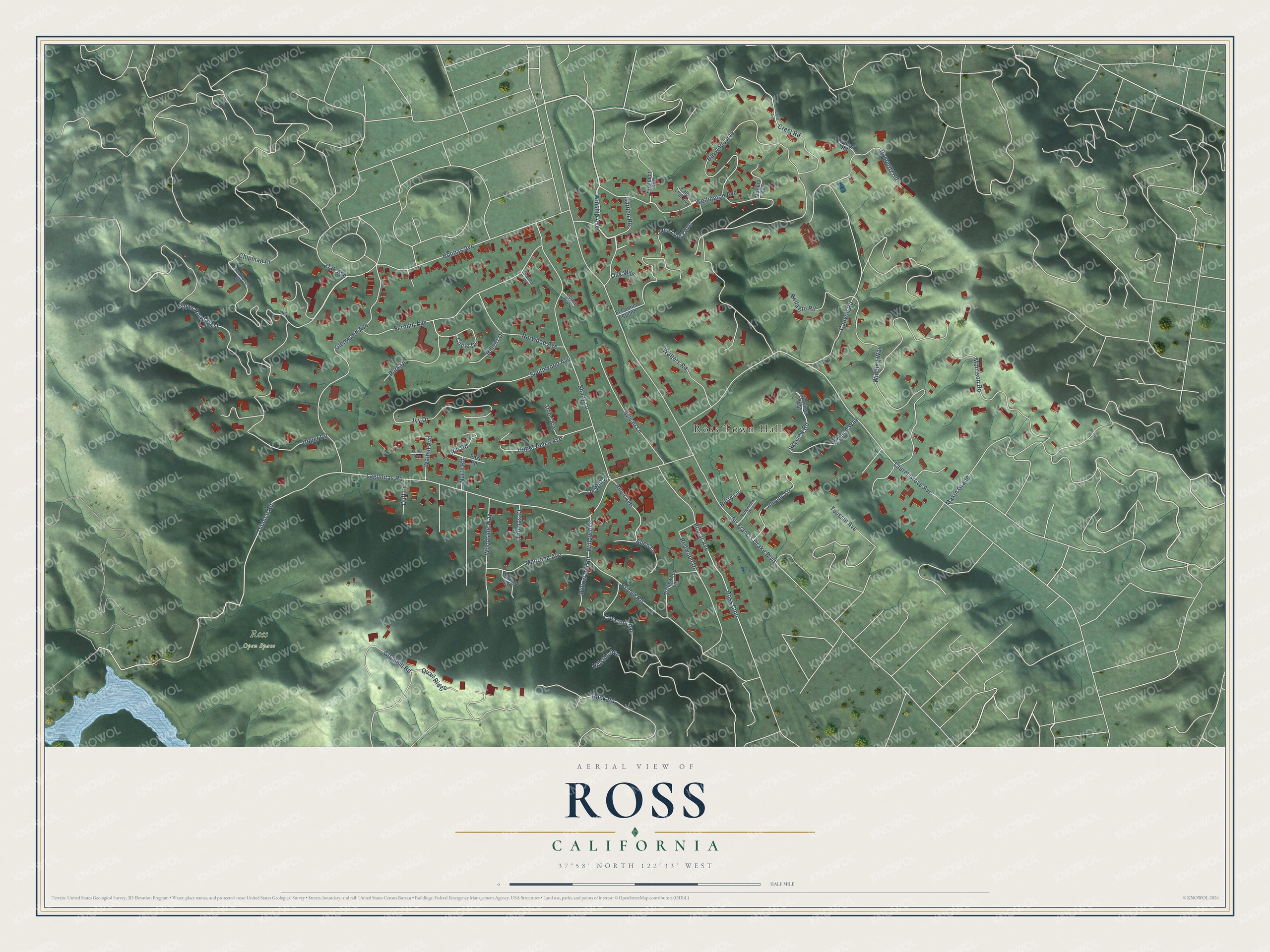 Watermarked full-map preview of Ross, California