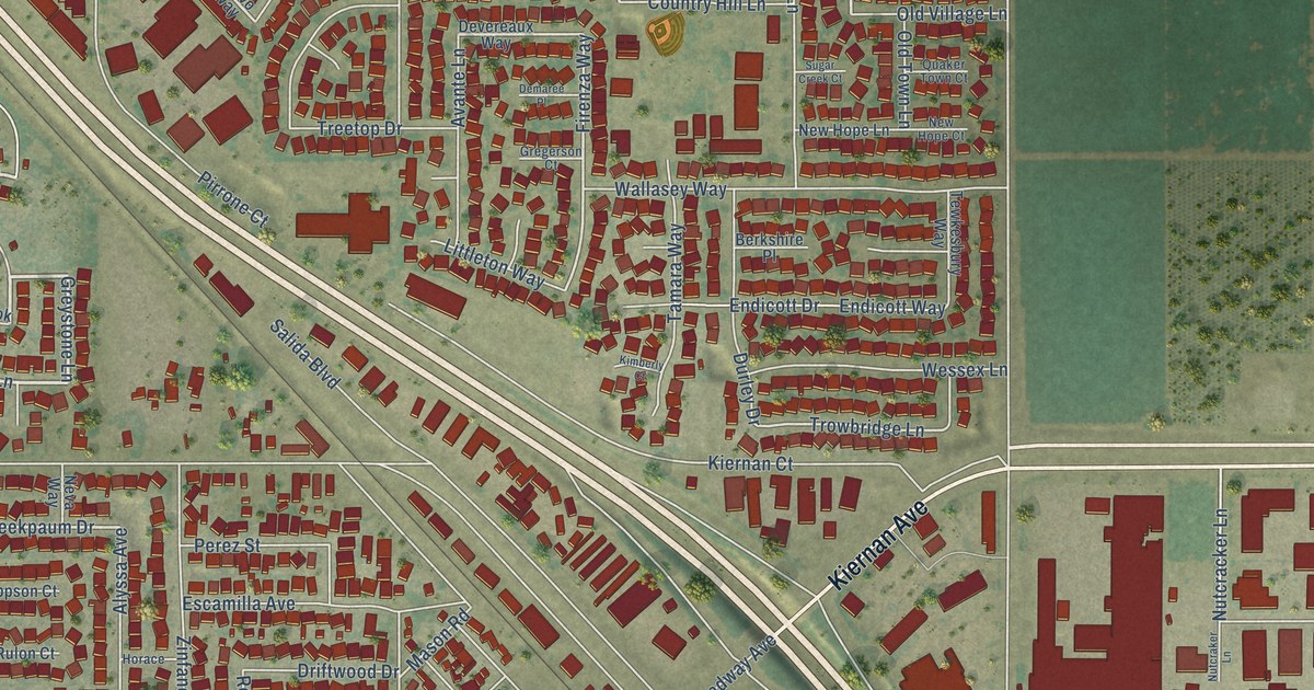 Map of Salida, California in 2026