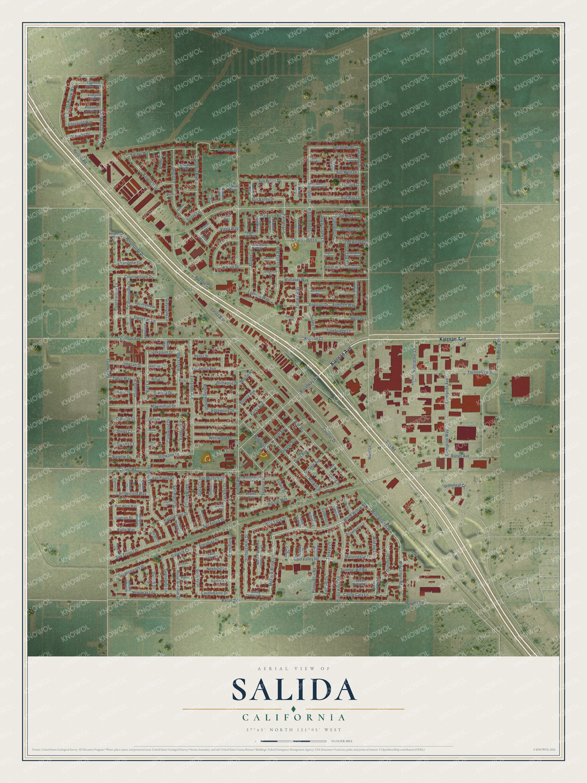 Watermarked full-map preview of Salida, California