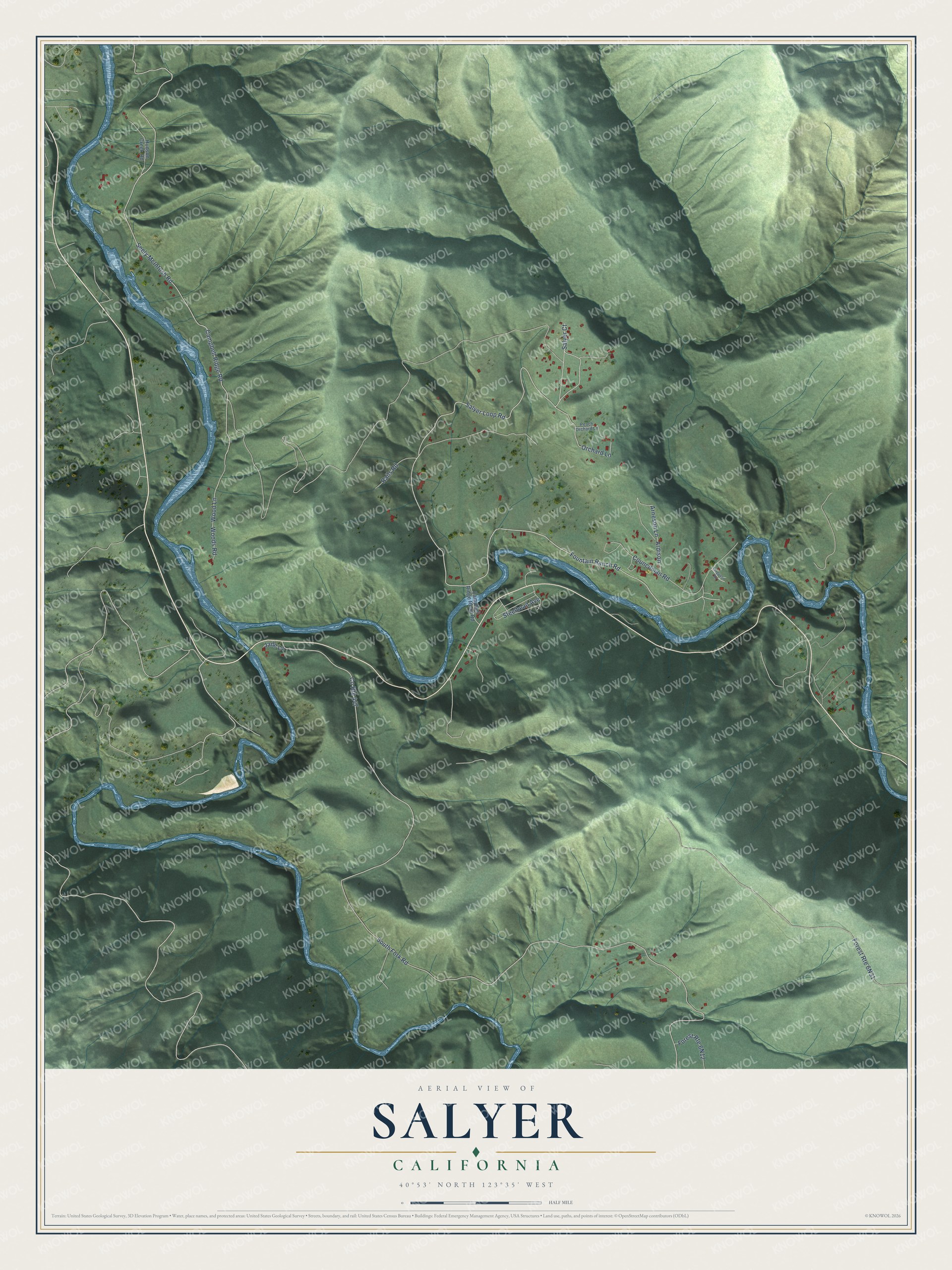 Watermarked full-map preview of Salyer, California