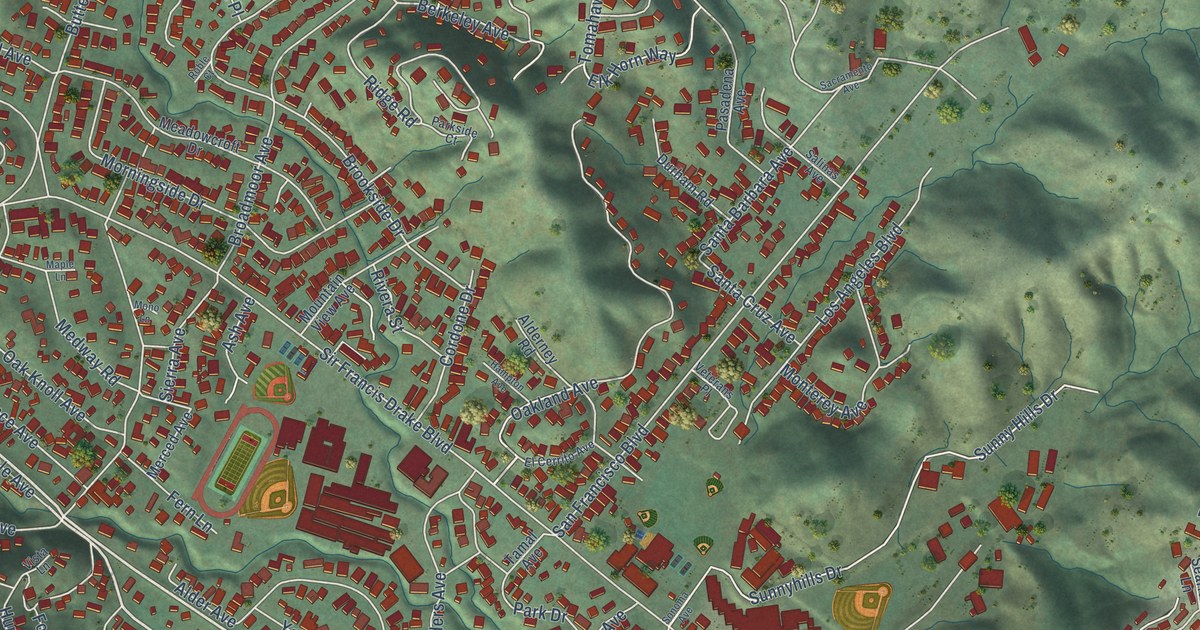 Map of San Anselmo, California in 2026