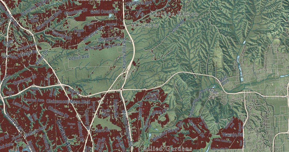 Map of San Diego, California in 2026