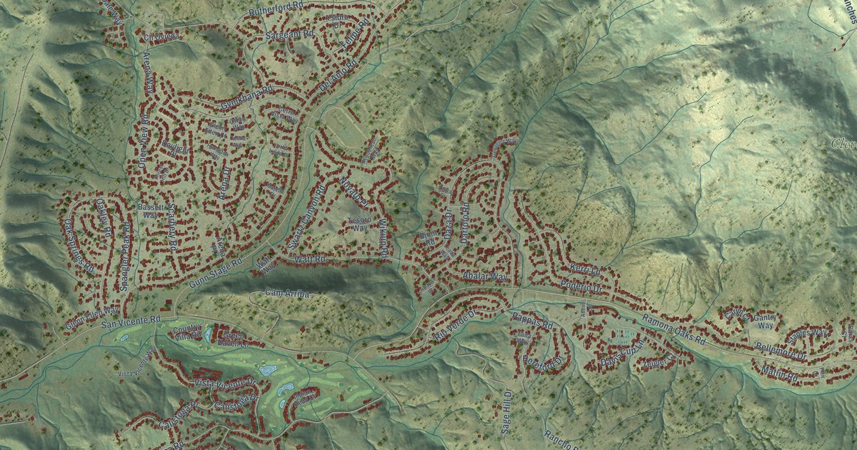 Map of San Diego Country Estates, California in 2026