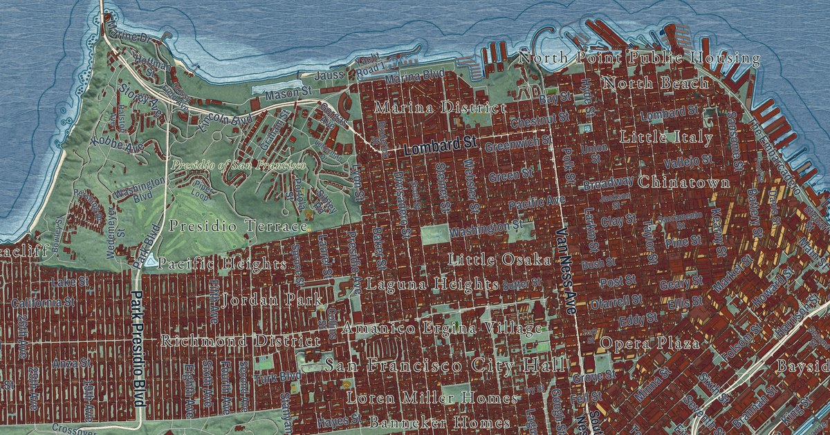 Map of San Francisco, California in 2026