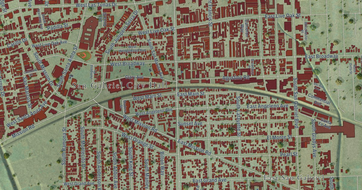 Map of San Gabriel, California in 2026