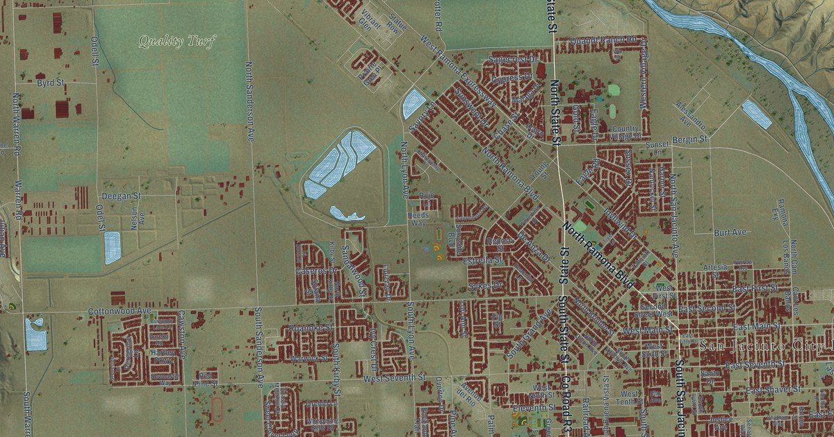 Map of San Jacinto, California in 2026