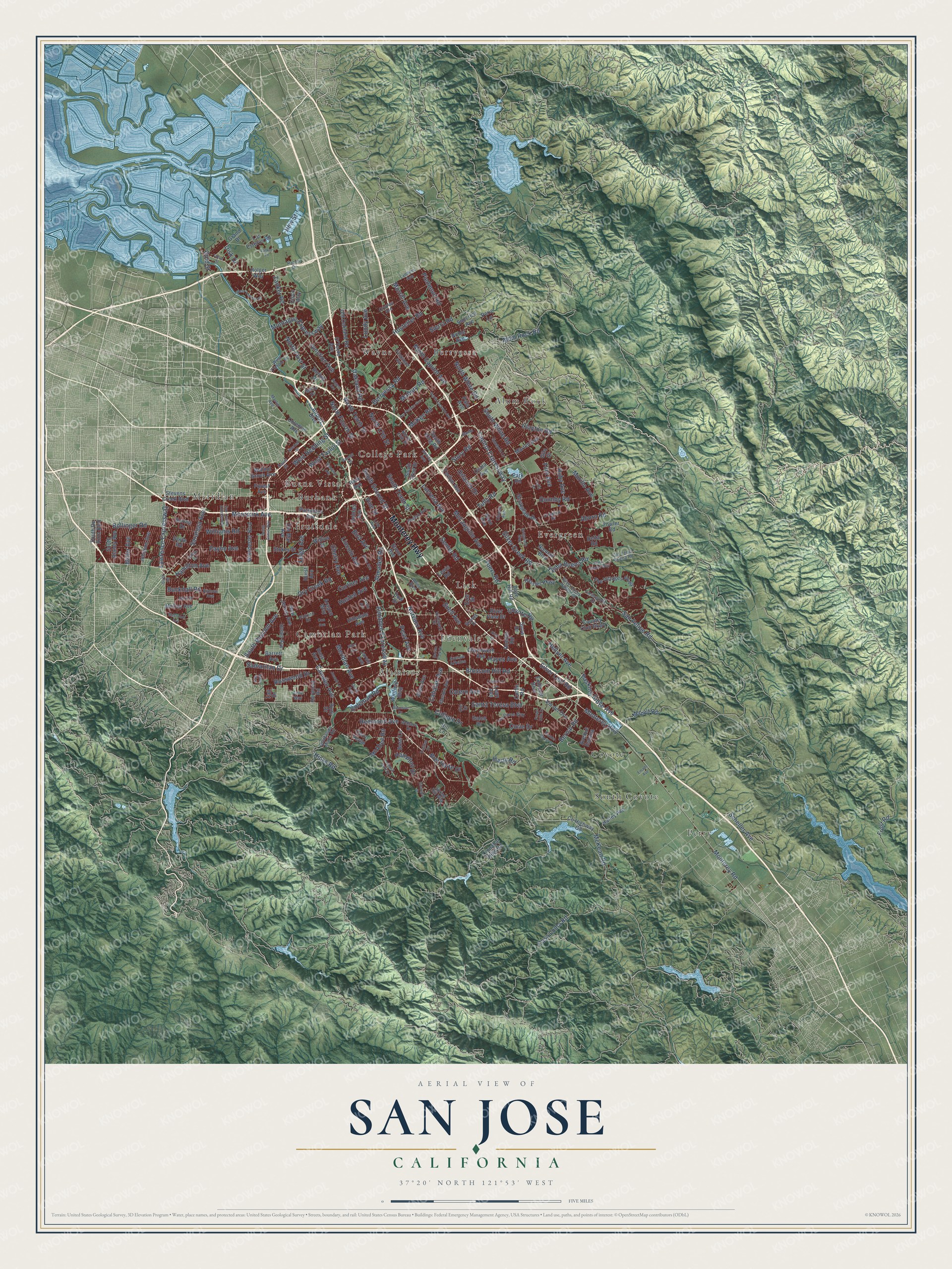 Watermarked full-map preview of San Jose, California