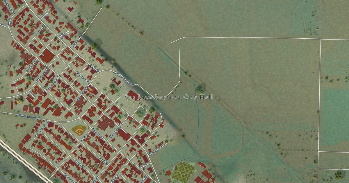 Map of San Juan Bautista, California in 2026