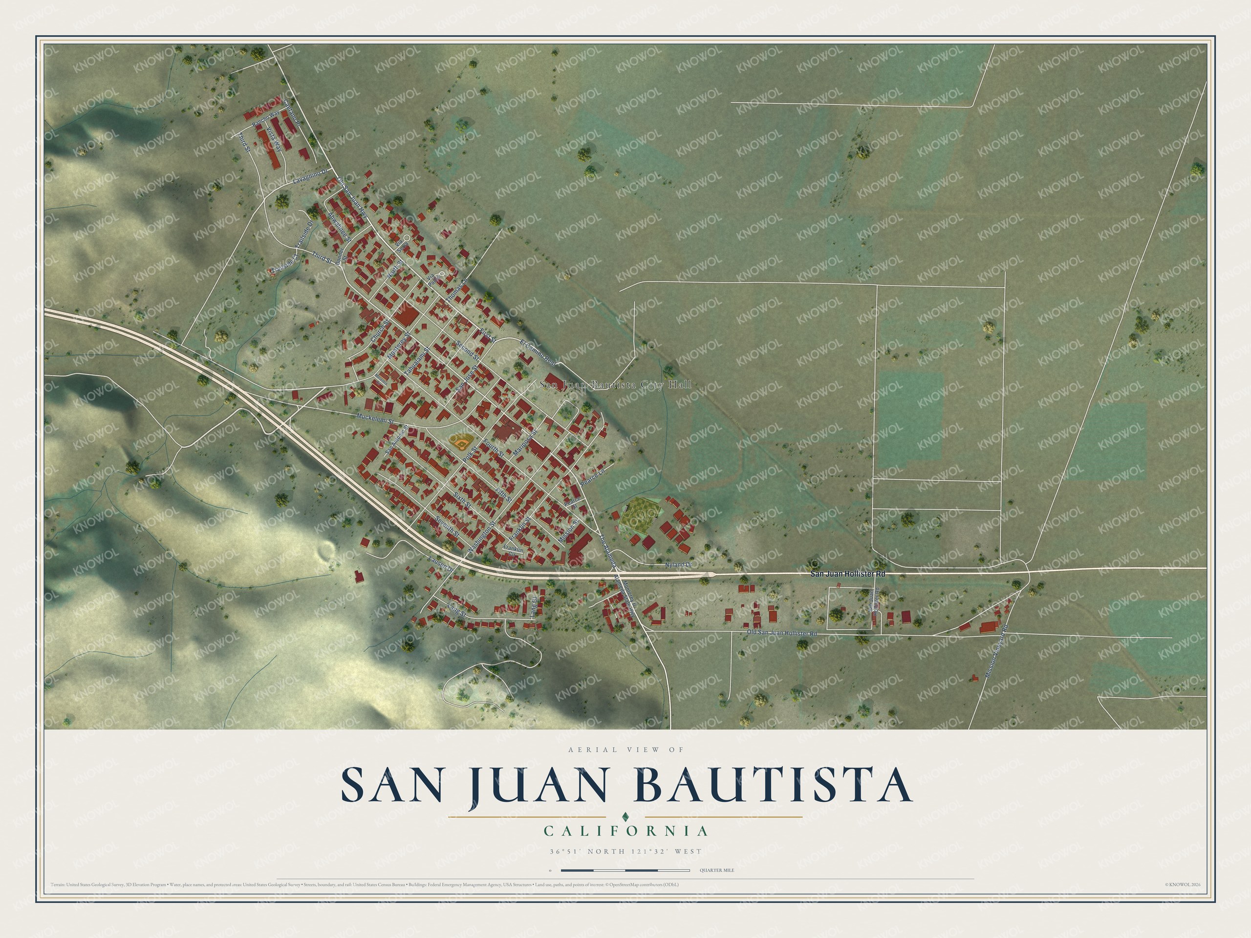 Watermarked full-map preview of San Juan Bautista, California