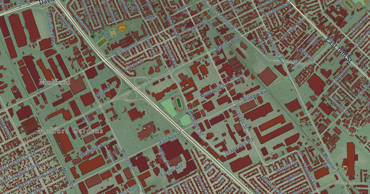 Map of San Leandro, California in 2026
