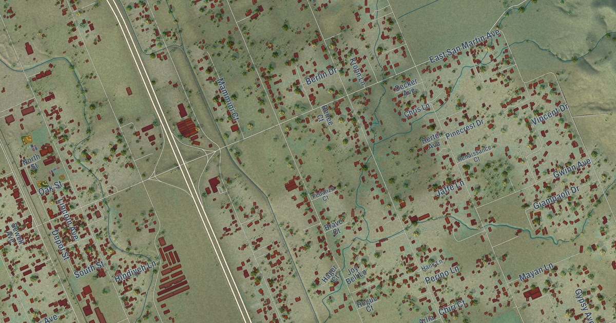 Map of San Martin, California in 2026