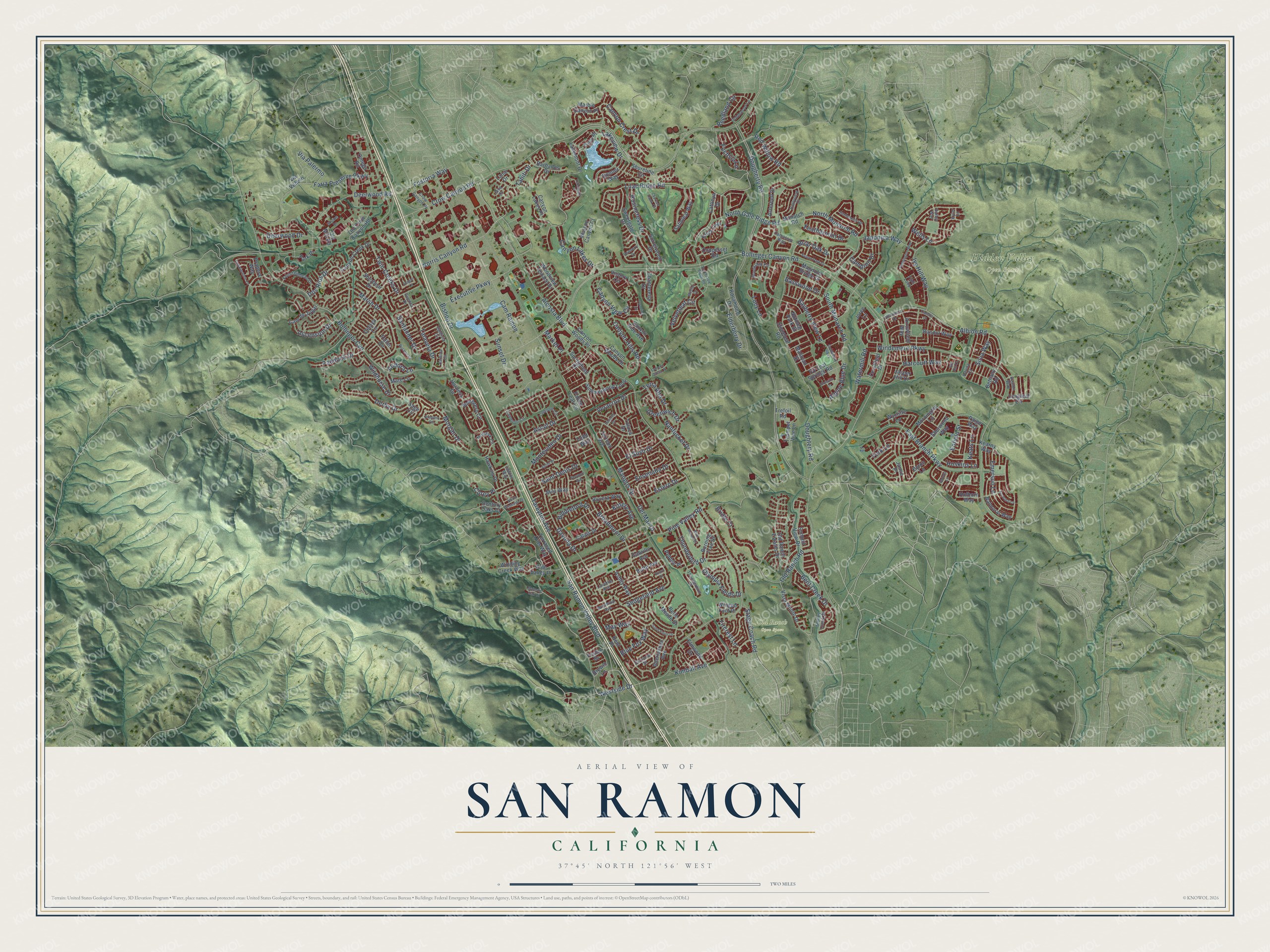 Watermarked full-map preview of San Ramon, California