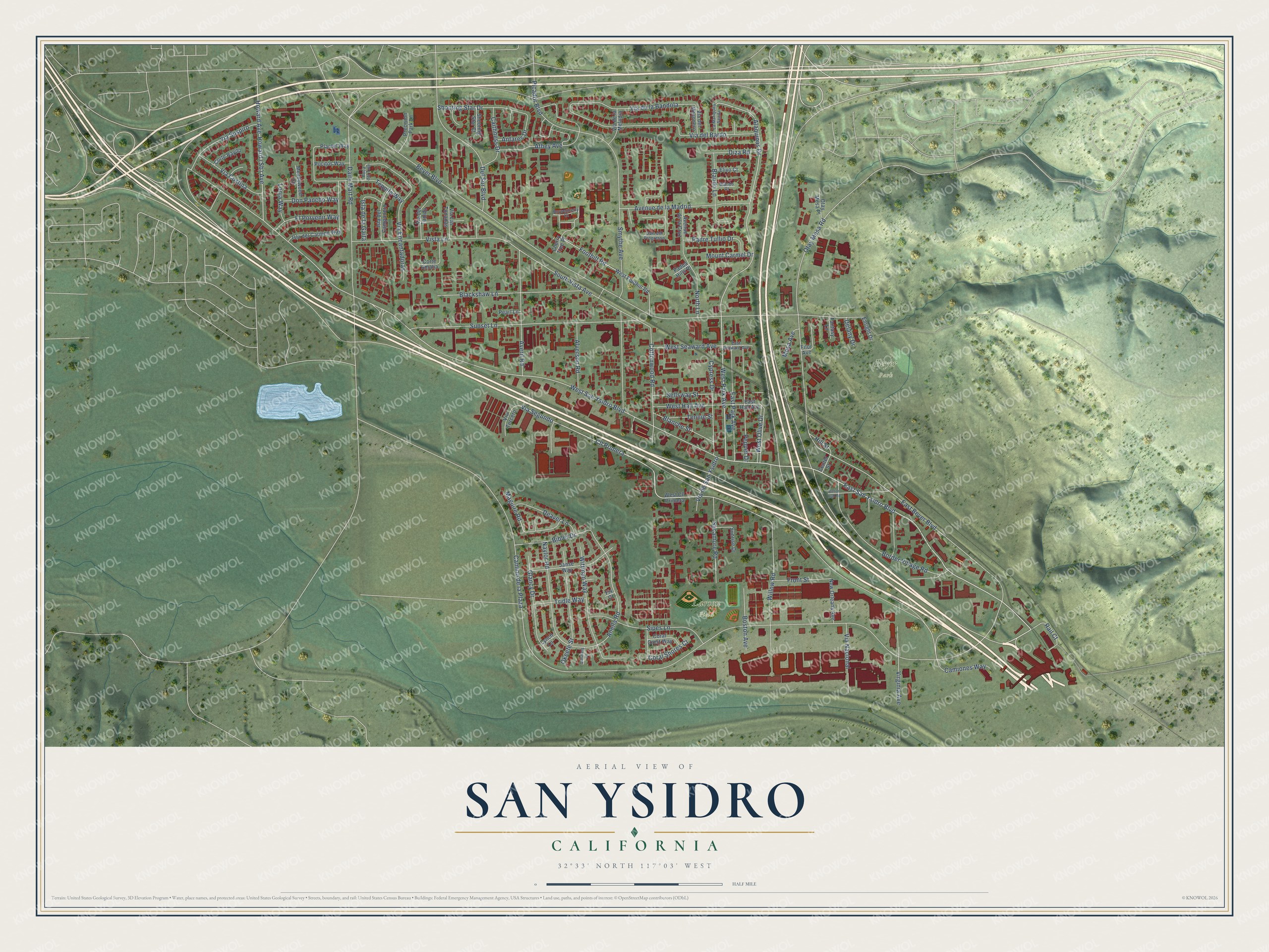 Watermarked full-map preview of San Ysidro, California