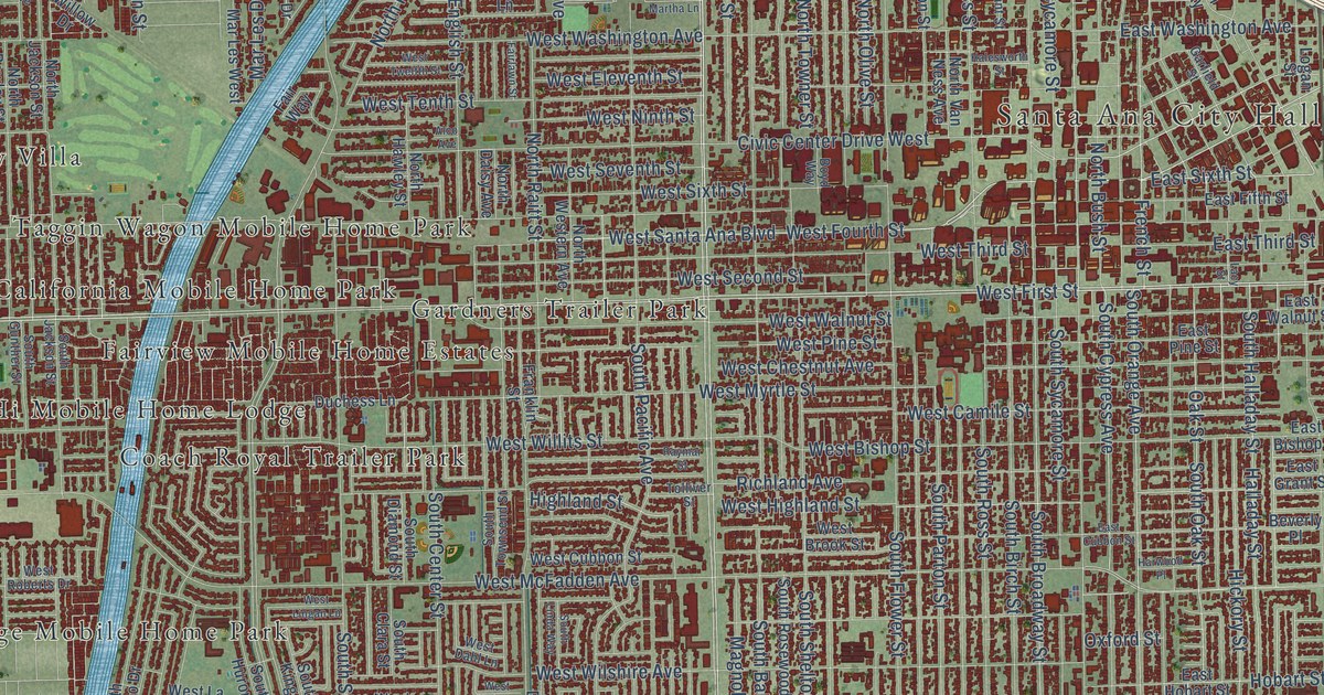 Map of Santa Ana, California in 2026