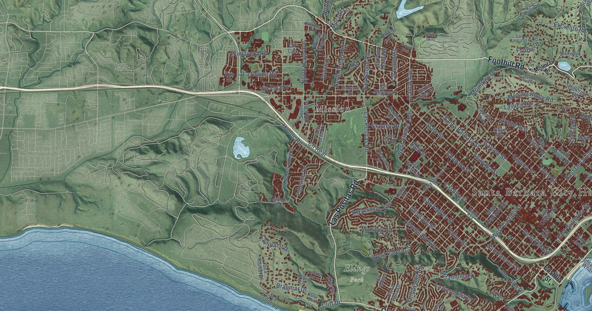 Map of Santa Barbara, California in 2026