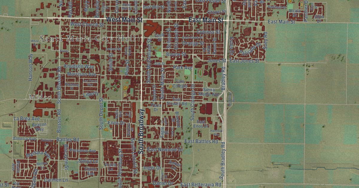 Map of Santa Maria, California in 2026