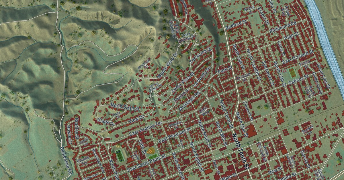 Map of Santa Paula, California in 2026