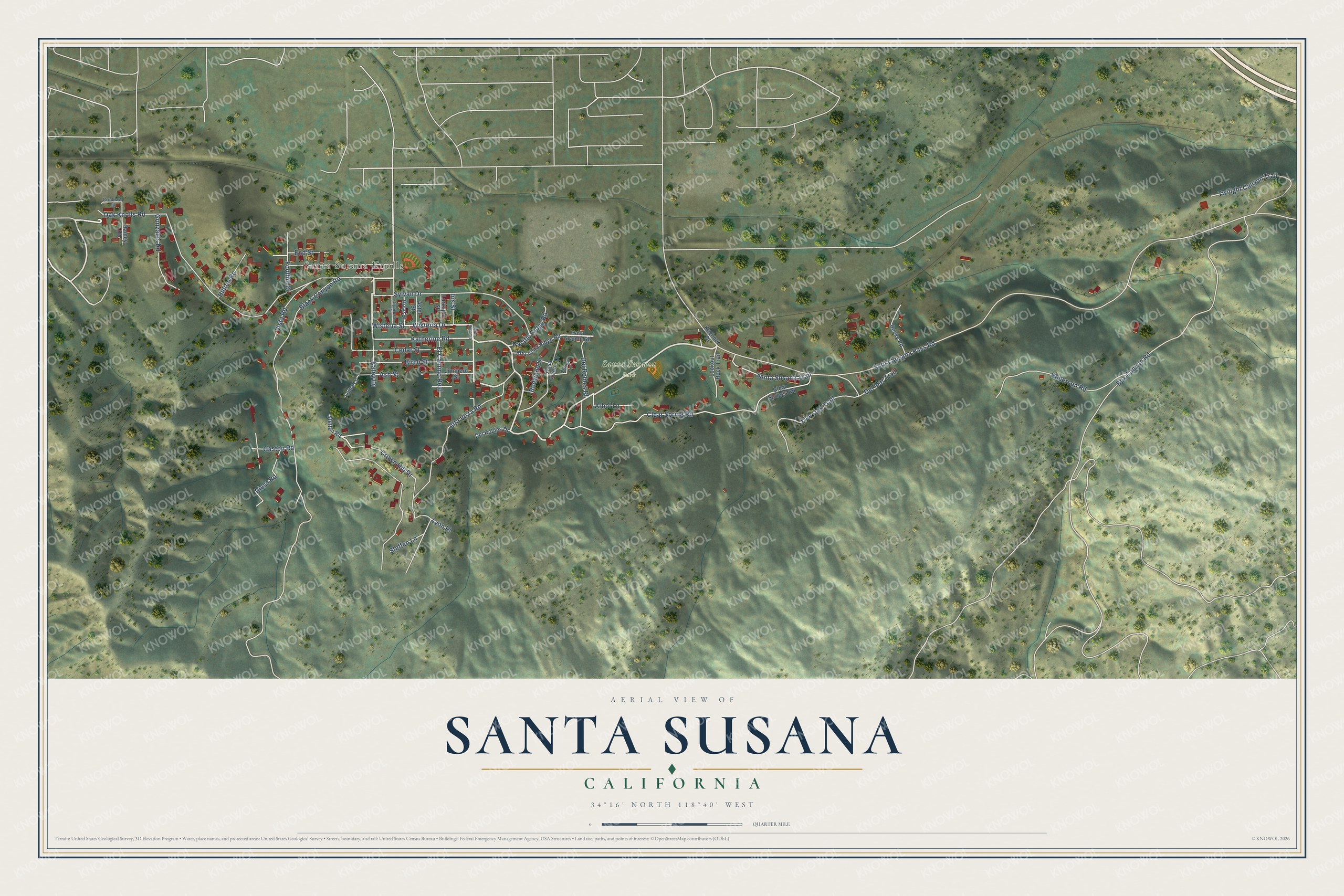 Watermarked full-map preview of Santa Susana, California
