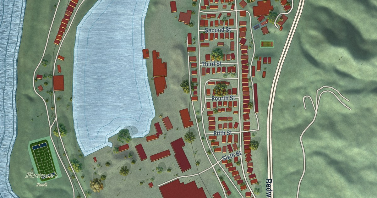 Map of Scotia, California in 2026