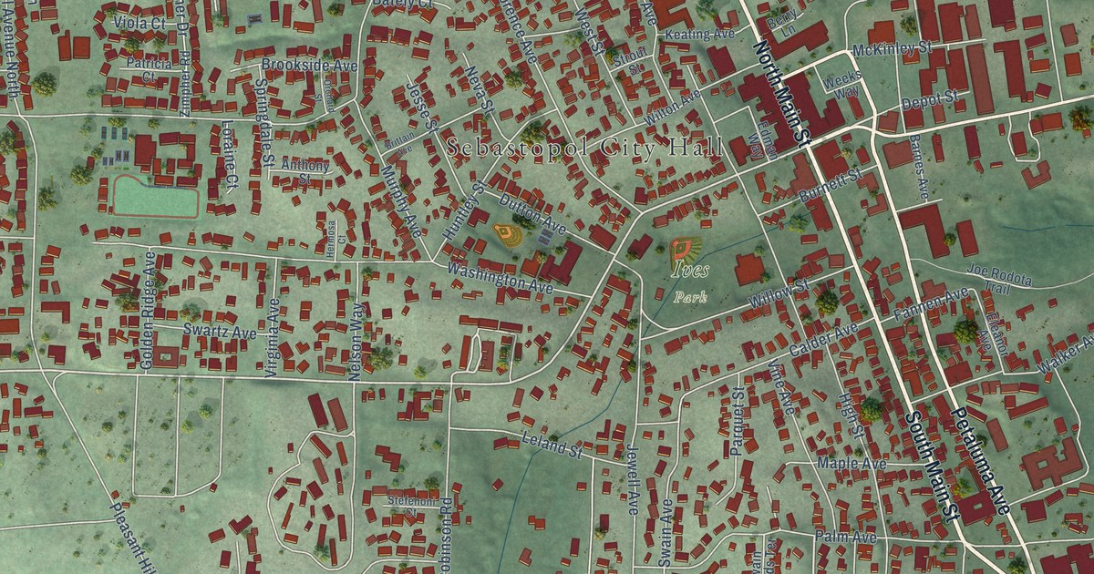 Map of Sebastopol, California in 2026