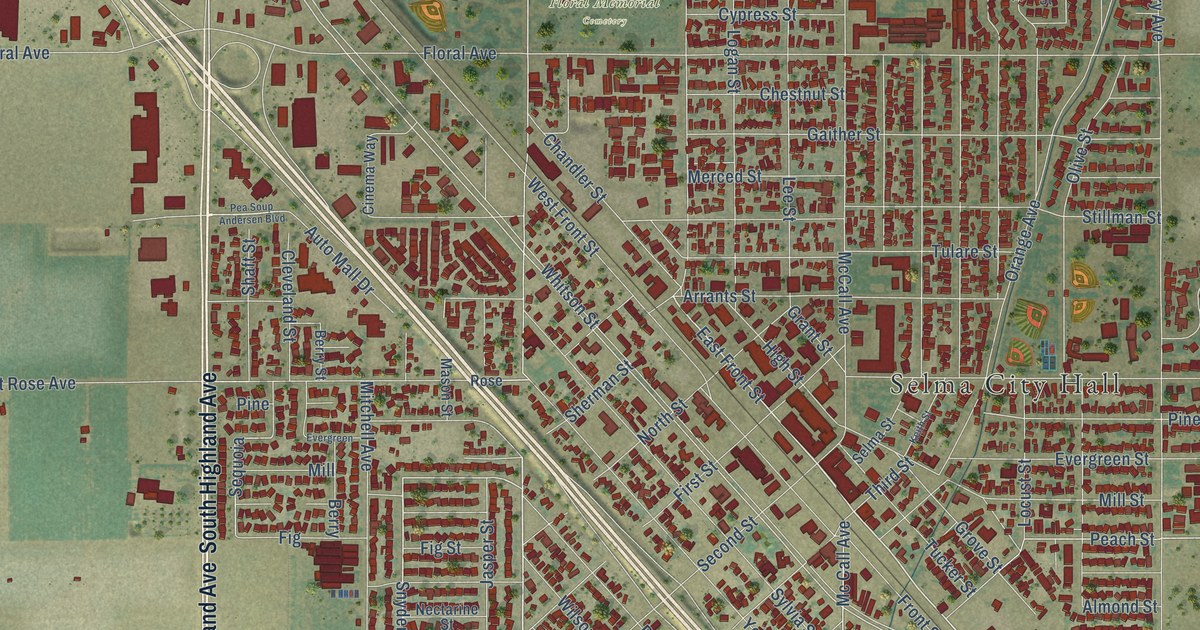 Map of Selma, California in 2026