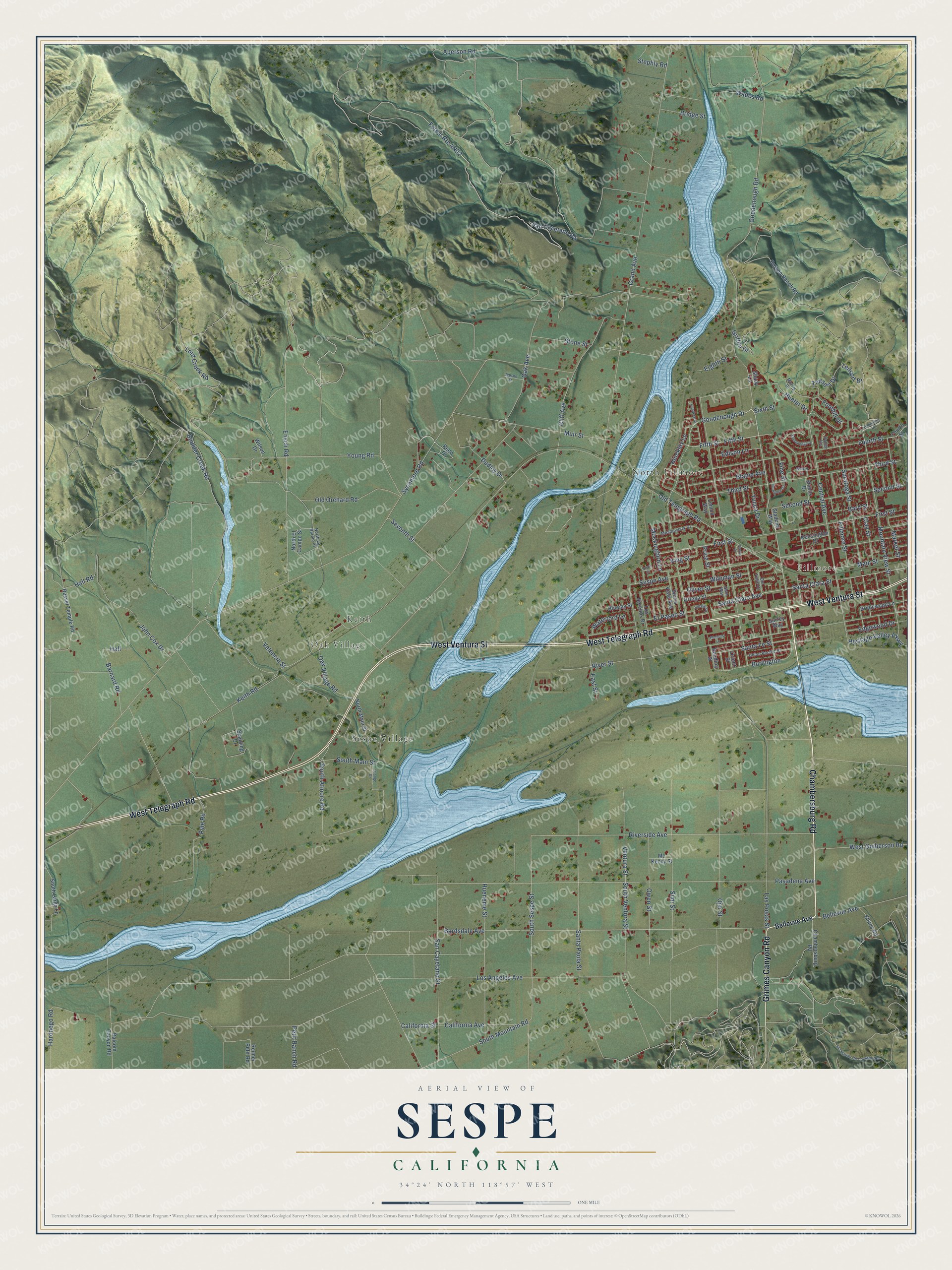 Watermarked full-map preview of Sespe, California