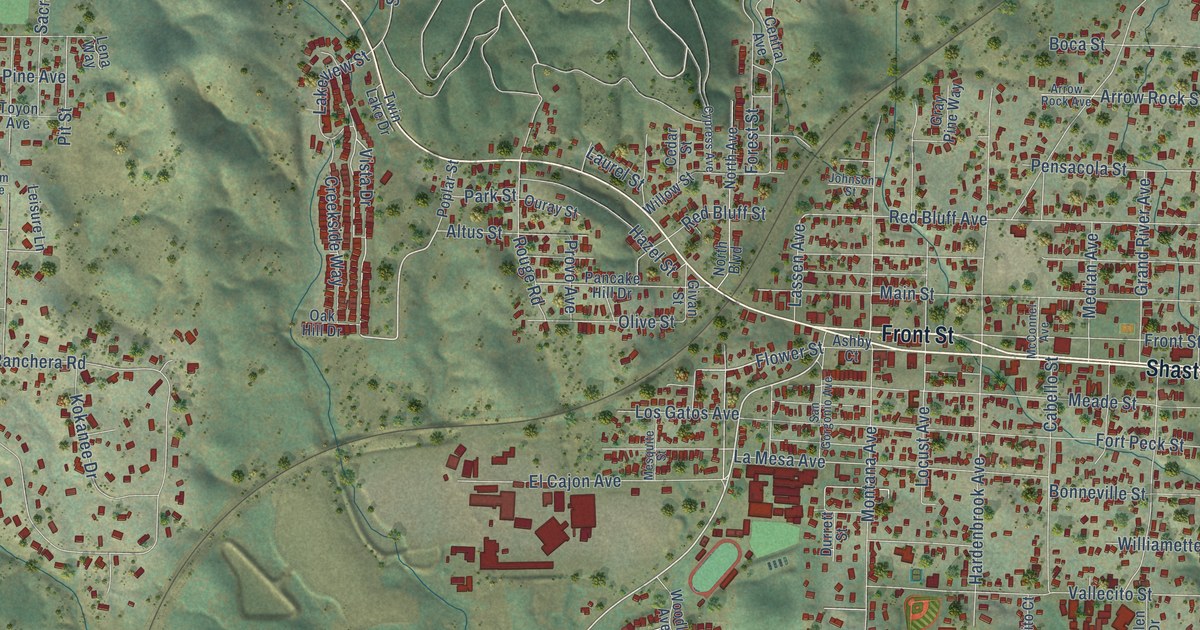 Map of Shasta Lake, California in 2026