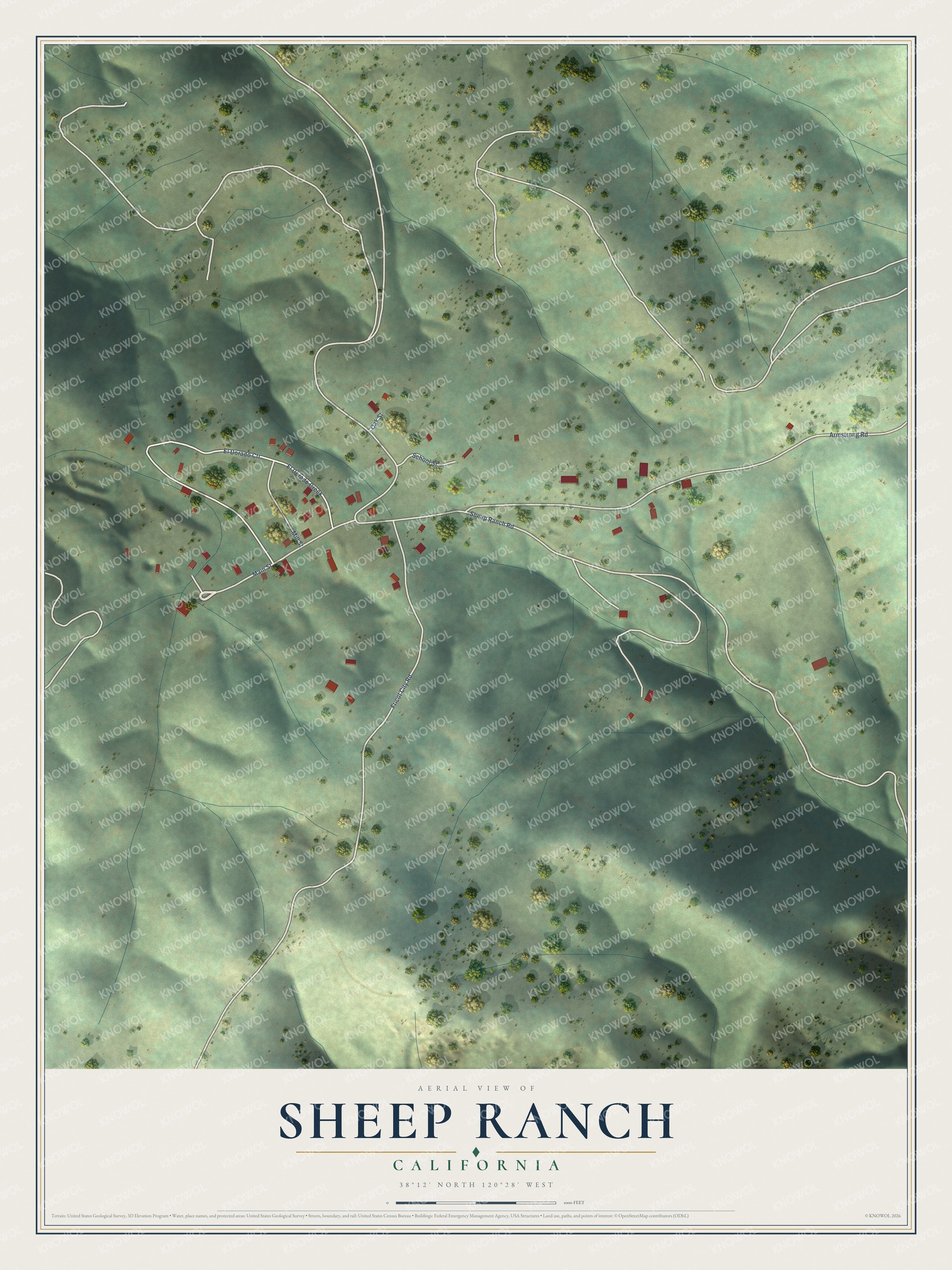 Watermarked full-map preview of Sheep Ranch, California