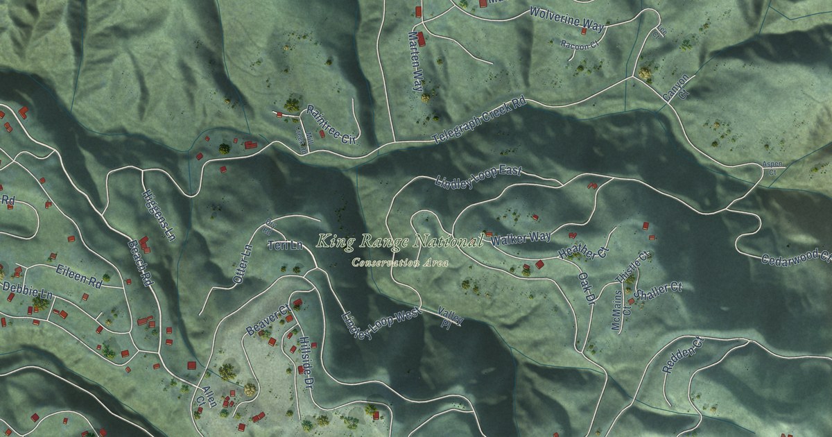 Map of Shelter Cove, California in 2026