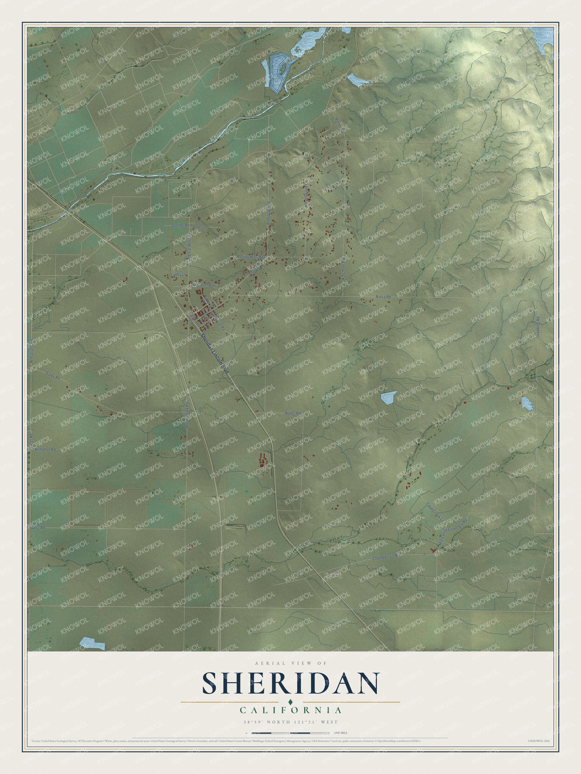 Watermarked full-map preview of Sheridan, California