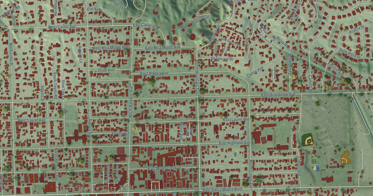 Map of Sierra Madre, California in 2026